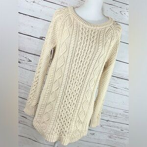 L.L. Bean Signature Women’s Cotton Fishermen Cable Knit Tunic in Size Medium